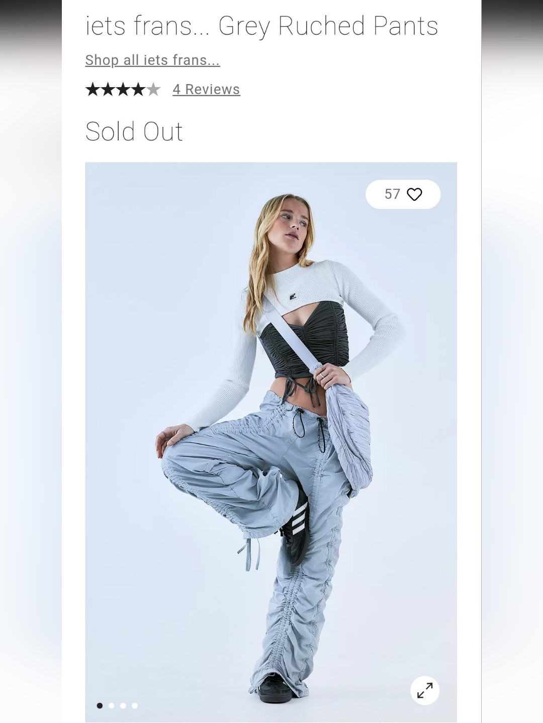 Urban Outfitters Eats Frans Blue/Grey Rushed Pants Sz Sp 100% Cotton